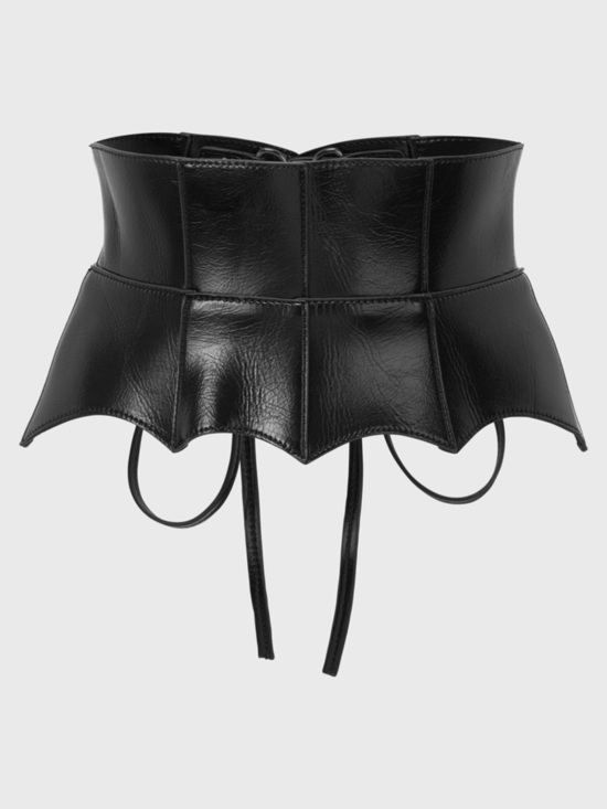 Killstar Bat Faux Leather Corset Belt Large Black NWT main image 4